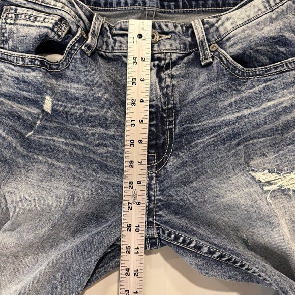 Buckle BKE Jeans Mens 34x30 Blue Jake Straight Mid Rise Stretch Distressed Denim - Picture 8 of 11